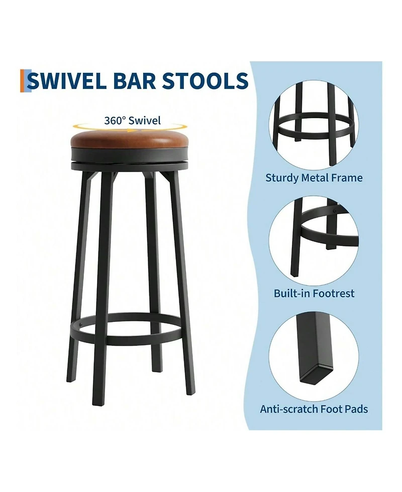 gaomon Dining Chair 4 Pcs Home Kitchen 360 Degrees Swivel Bar Stool Set Of 4 for Kitchen Dining Room