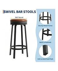 gaomon Dining Chair 4 Pcs Home Kitchen 360 Degrees Swivel Bar Stool Set Of 4 for Kitchen Dining Room