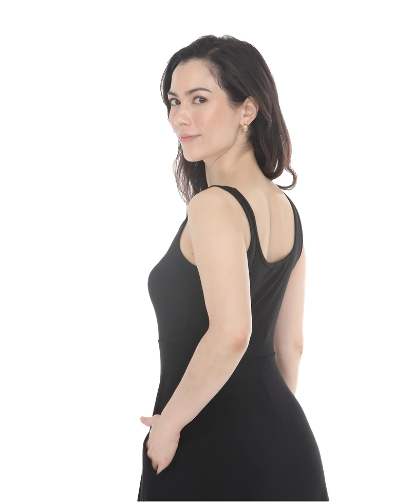 White Mark Women's Twist Front Built Skirt Maxi Dress