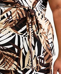 Anne Klein Plus Extended-Shoulder Side-Tie Top