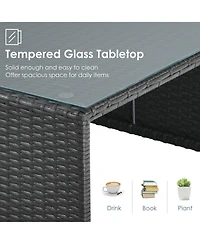 Gymax 6PCS Rattan Patio Conversation Furniture Set Cushioned Sectional Sofa Set