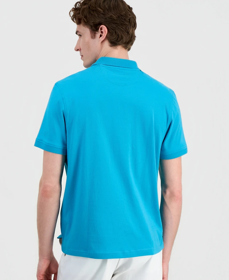 Club Room Men's Solid Jersey Polo with Pocket, Created for Macy's