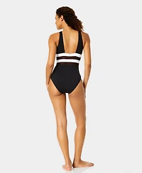 Anne Cole Women's Plunge Front V-Neck One-Piece Swimsuit