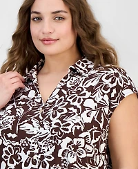 Anne Klein Essentials Plus Cap-Sleeve Blouse