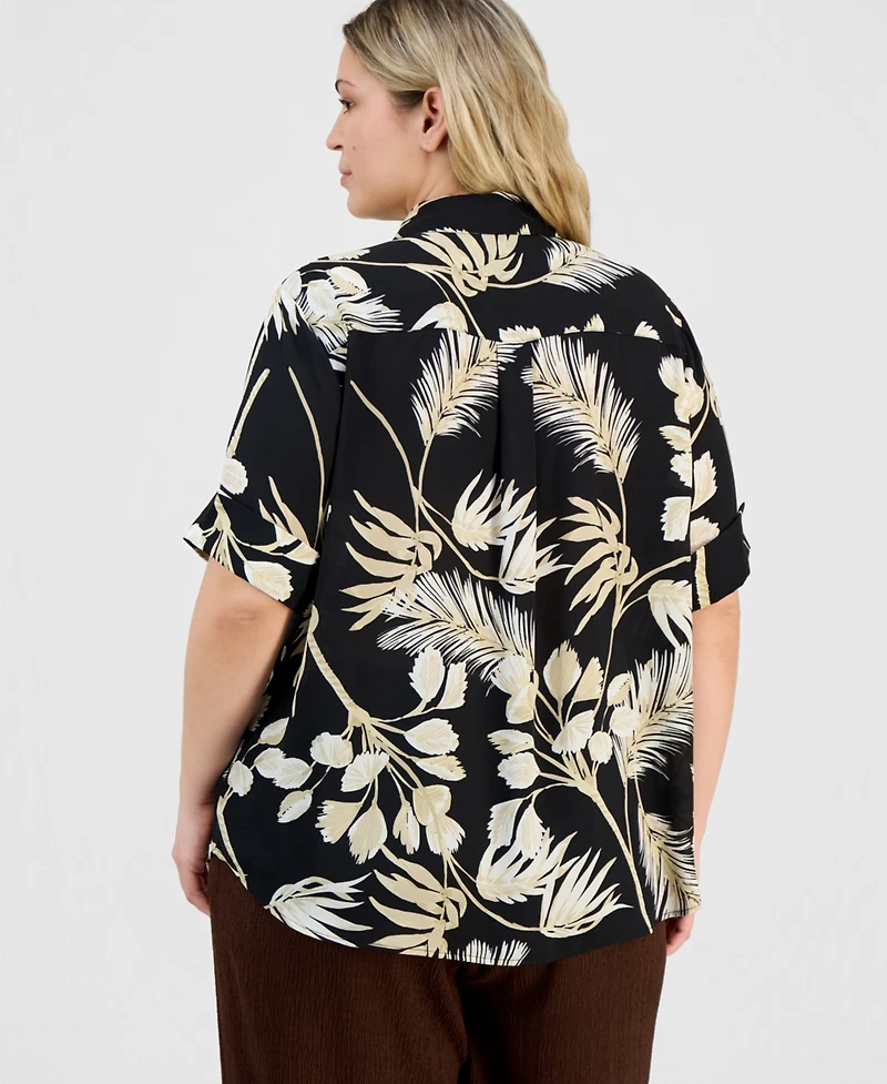 Anne Klein Essentials Plus Half-Sleeve Blouse