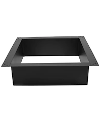 Outdoor Heavy-Duty Steel Portable Above Ground or In-Ground Square Fire Pit Liner Ring - Black