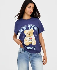 Grayson Threads, The Label Juniors' I Love Ny Bear Graphic-Print Tee