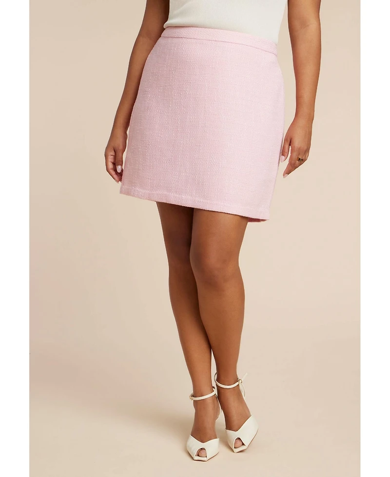 Eloquii Women's Tweed Mini Skirt