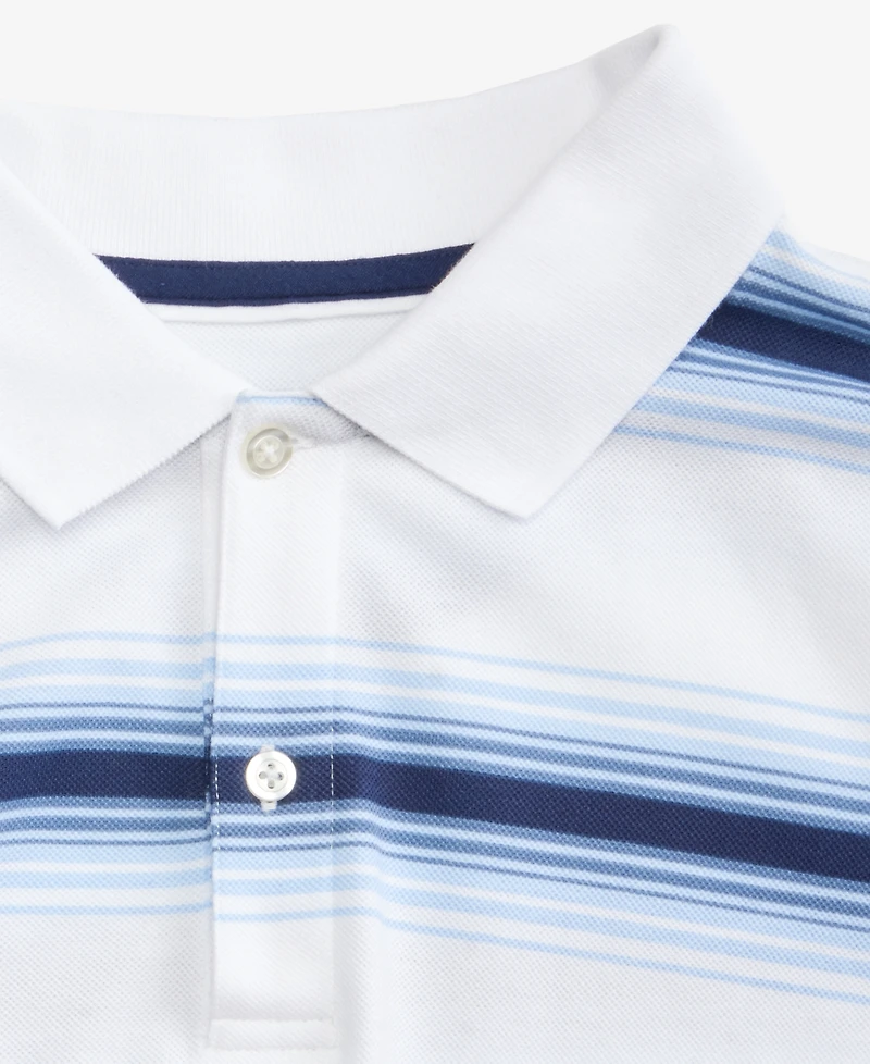 Club Room Men's Team Stripe Pique Polo Shirt, Exclusively at Macy's