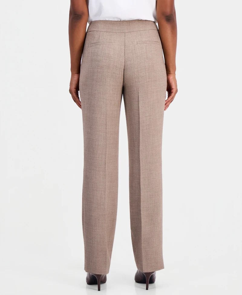 Kasper Women's Textured High-Rise Straight-Leg Trousers, Regular & Petite
