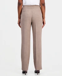 Kasper Women's Textured High-Rise Straight-Leg Trousers, Regular & Petite