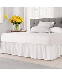Ruffled Elastic Wrap Around Bedskirt 15 Inch Drop