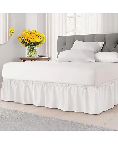 Cgk Unlimited Ruffled Elastic Wrap Around Bedskirt Inch Drop