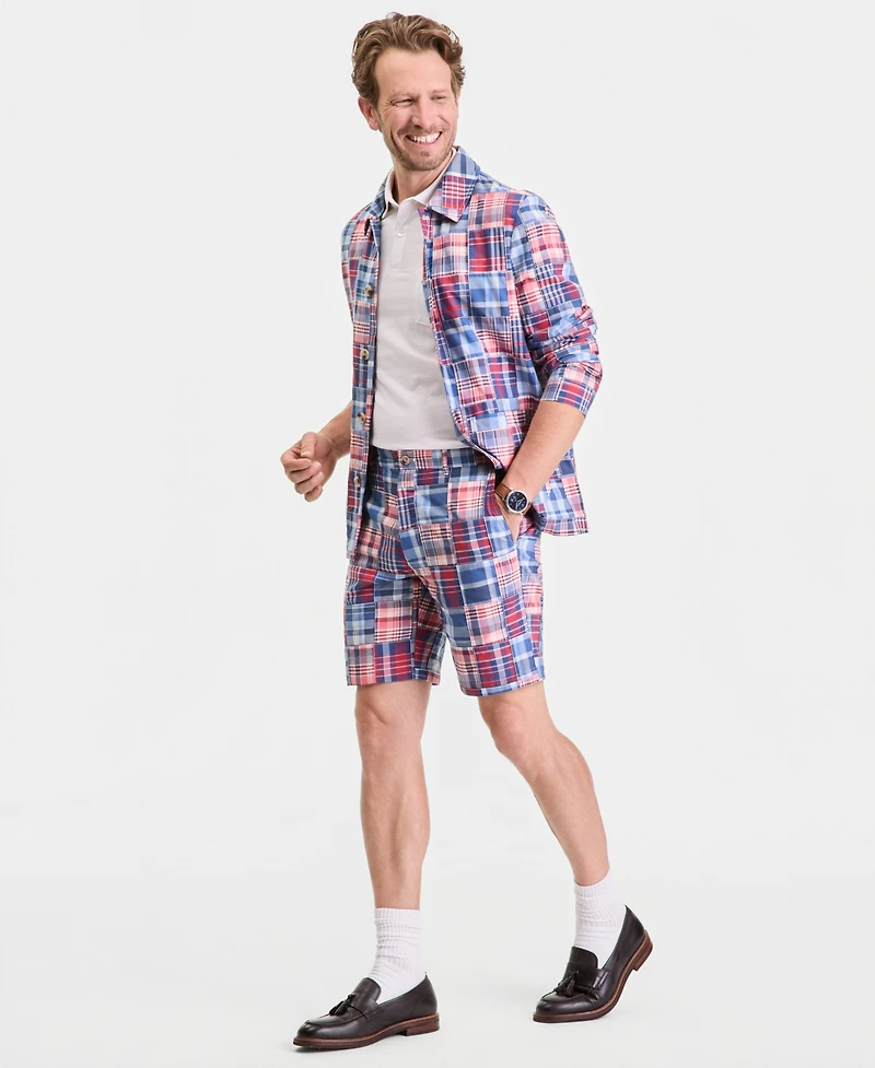 Club Room Men's Madras Shirt Jacket, Macy's Exclusive - Piece Block Plaid Yd