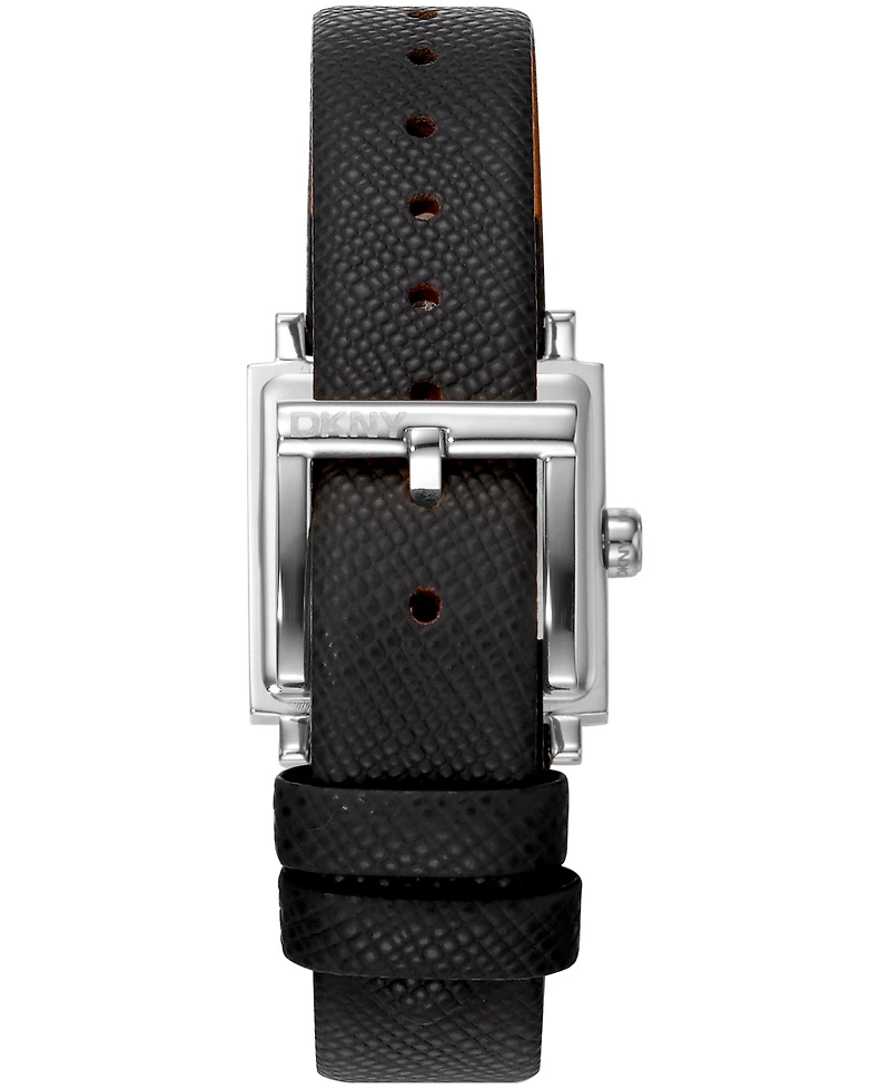 Dkny Women's Milanese Quartz Black Leather Strap Watch 24x31mm