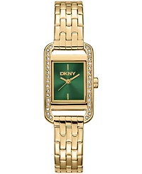 Dkny Women's Signature Shape Quartz Gold-Tone Stainless Steel Bracelet Watch 20x33mm