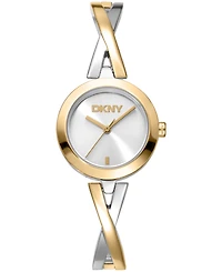 Dkny Women's Half Bangle Quartz Two-Tone Stainless Steel Watch 26mm