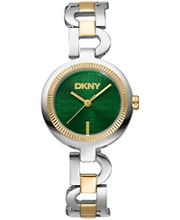 Dkny Women's Open Link Quartz Two-Tone Stainless Steel Bracelet Watch 28mm