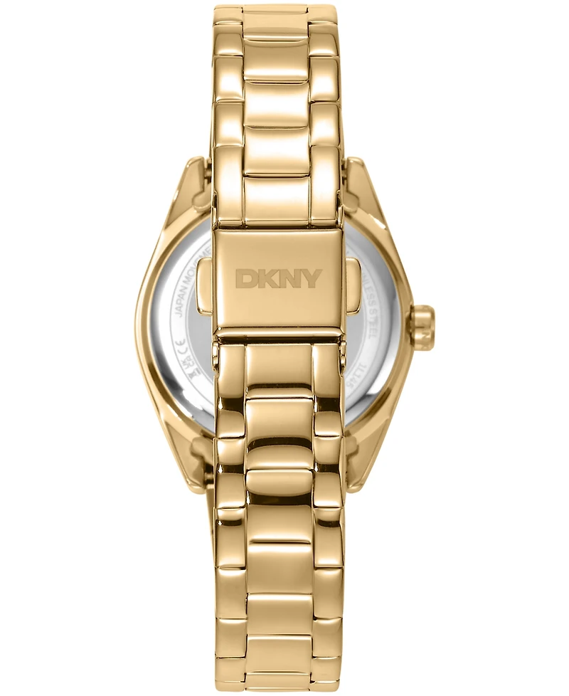 Dkny Women's Logo Quartz Gold-Tone Stainless Steel Bracelet Watch 28mm Gift Set