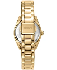 Dkny Women's Logo Quartz Gold-Tone Stainless Steel Bracelet Watch 28mm Gift Set