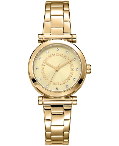 Dkny Women's Essentials Quartz Gold-Tone Stainless Steel Bracelet Watch 28mm