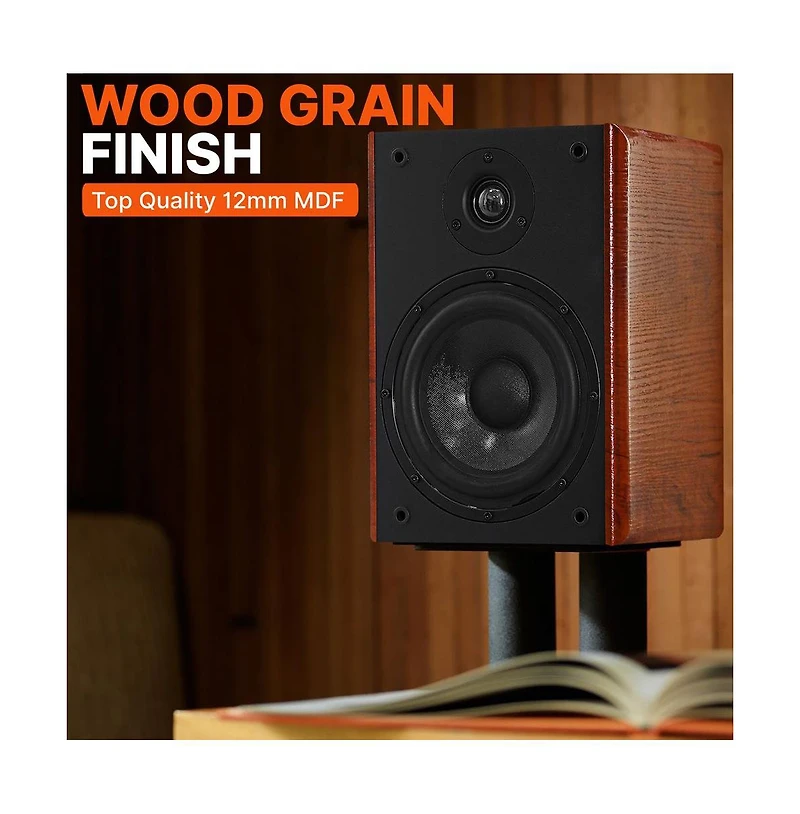 Pyle Home Theater Wooden Bookshelf Speakers