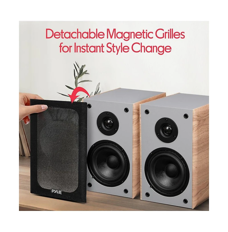 Pyle 2-Way Home Audio Speakers with Wall Mount Bracket (PHQBS62NC)