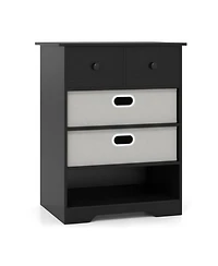 Gouun 4-Drawer Modern Chest Dresser with Open Shelf and Fabric Drawers