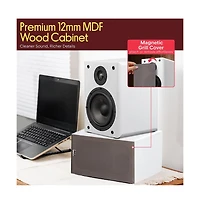 Pyle 6.5 Home Theater Bookshelf Speakers - 2-Way HiFi Sound with Wall Mount Bracket (PHQBS62WH)