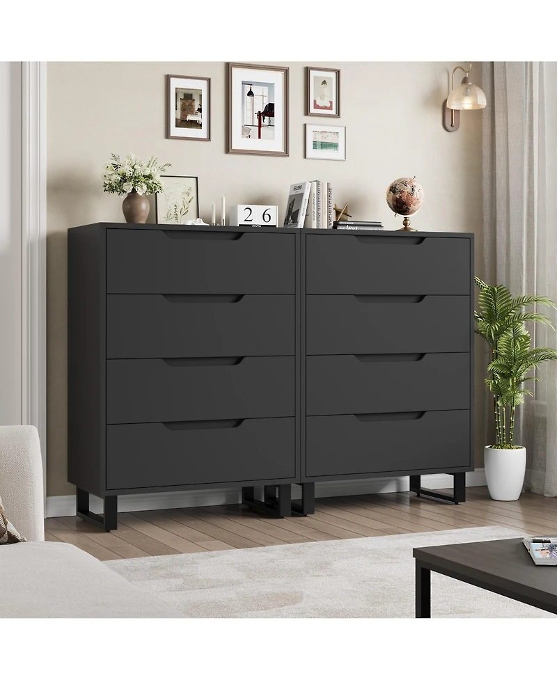 gaomon 4 Dresser for Bedroom, 41.5" Tall Dresser, Freestanding Vertical Drawer Cabinet with Storage