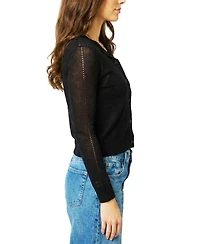 Central Park West Women's Serena Sheer Pointelle Cardigan