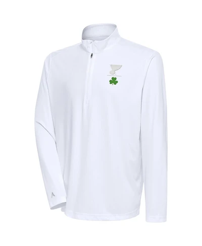 Antigua Men's White St. Louis Blues Shamrock Tribute Quarter-Zip