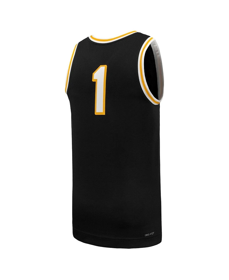 Nike Men's 1 Black Missouri Tigers Replica Basketball Jersey