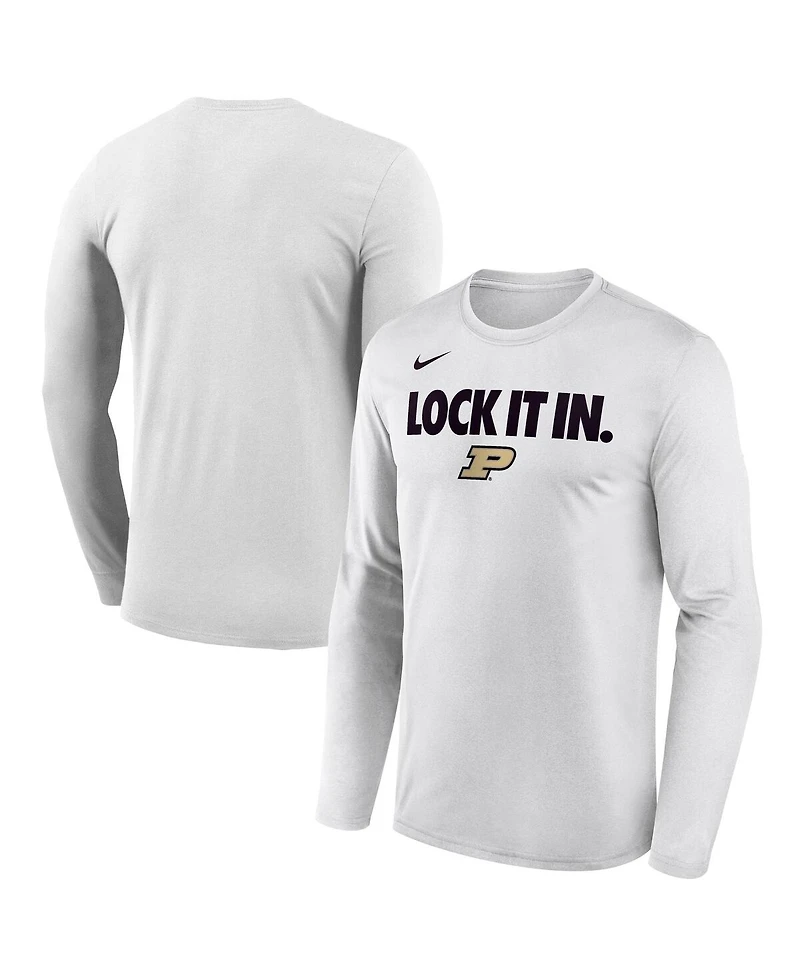 Nike Men's White Purdue Boilermakers 2026 On-Court Bench Long Sleeve T-Shirt