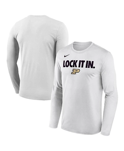 Nike Men's White Purdue Boilermakers 2026 On-Court Bench Long Sleeve T-Shirt