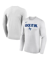 Nike Men's White Air Force Falcons 2026 On-Court Bench Long Sleeve T-Shirt