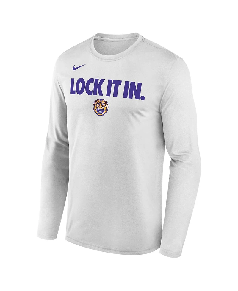 Nike Men's White Lsu Tigers 2026 On-Court Bench Long Sleeve T-Shirt