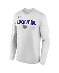 Nike Men's White Lsu Tigers 2026 On-Court Bench Long Sleeve T-Shirt