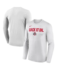 Nike Men's White Ohio State Buckeyes 2026 On-Court Bench Long Sleeve T-Shirt