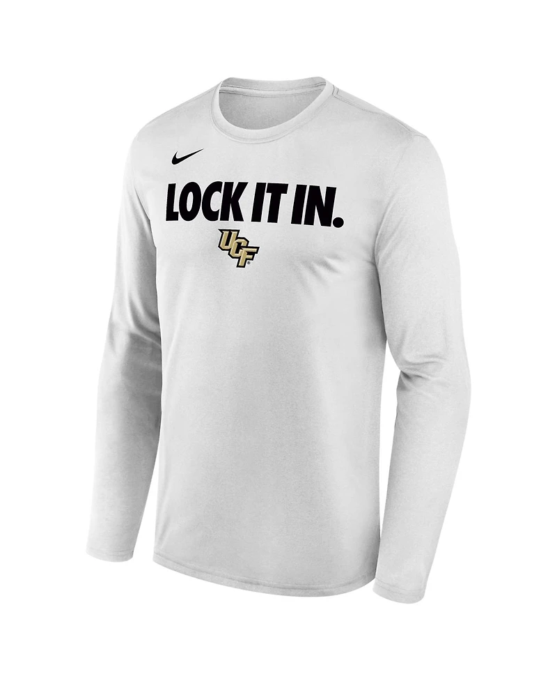 Nike Men's White Ucf Knights 2026 On-Court Bench Long Sleeve T-Shirt