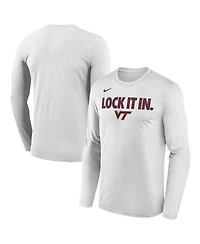 Nike Men's White Virginia Tech Hokies 2026 On-Court Bench Long Sleeve T-Shirt
