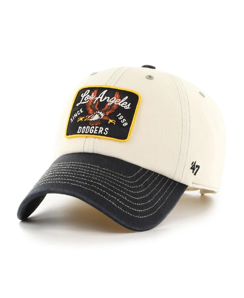 '47 Brand Men's Natural/Black Los Angeles Dodgers Keepsake Collection Clean Up Adjustable Hat