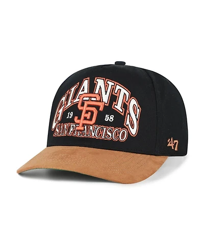 '47 Brand Men's Black/Brown San Francisco Giants Cooperstown Break Wood Suede Hitch Adjustable Hat