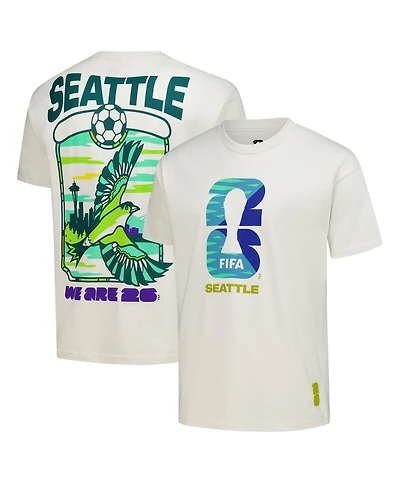 Outerstuff Men's Cream 2026 Fifa World Cup Seattle Host City Local Oversized T-Shirt
