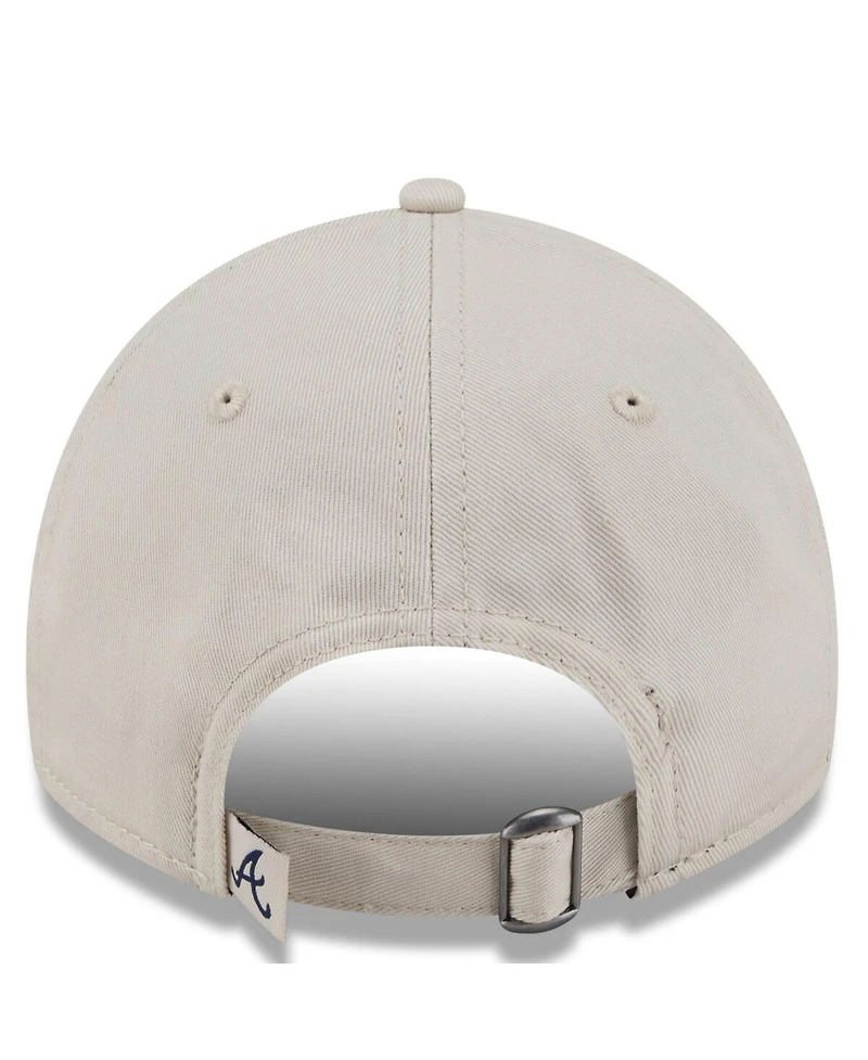 New Era Big Boys and Girls Stone/Navy Atlanta Braves 2026 Spring Training Fan Pack Batter 9TWENTY Adjustable Hat