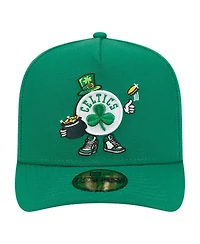 New Era Men's Kelly Green Boston Celtics Injection Cartoon Logo A-Frame 59FIFTY Fitted Hat