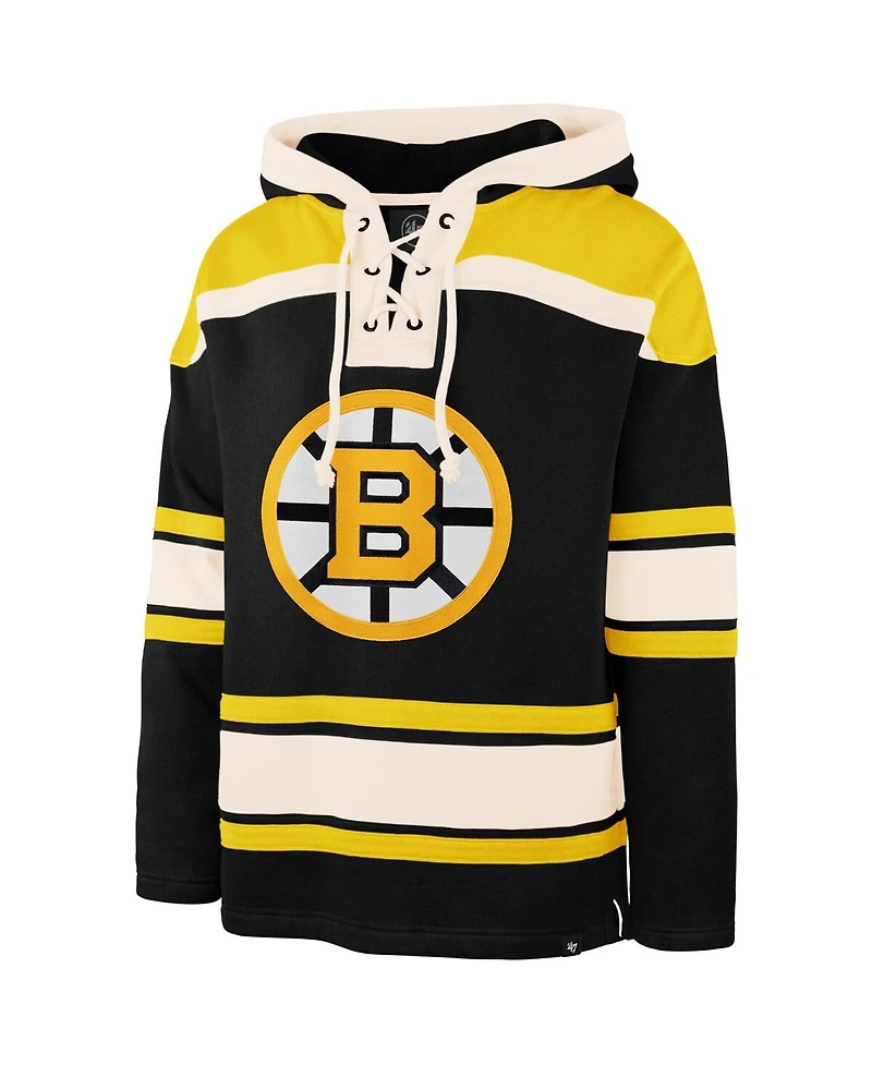 '47 Brand Men's David Pastrnak Black Boston Bruins Player Name Number Lacer Hoodie