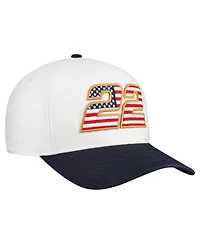 '47 Brand Men's White Joey Logano Flag Fill Two-Tone Team Adjustable Hitch Hat
