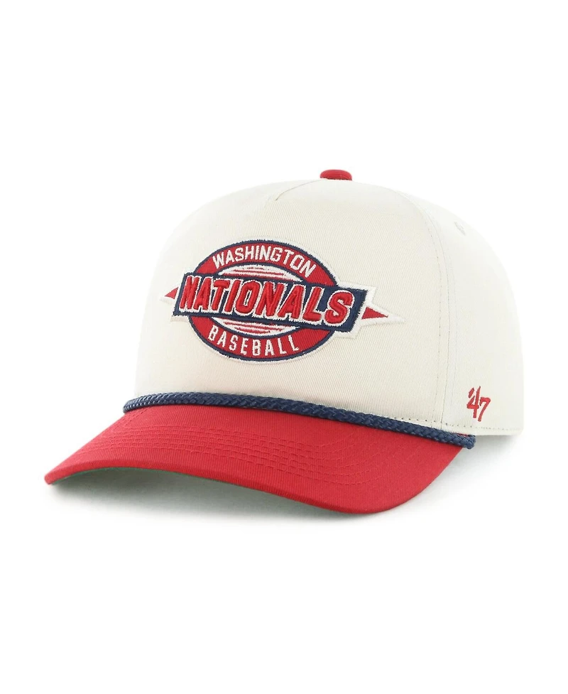 '47 Brand Big Boys and Girls Natural/Red Washington Nationals Frame Out Hitch Adjustable Hat