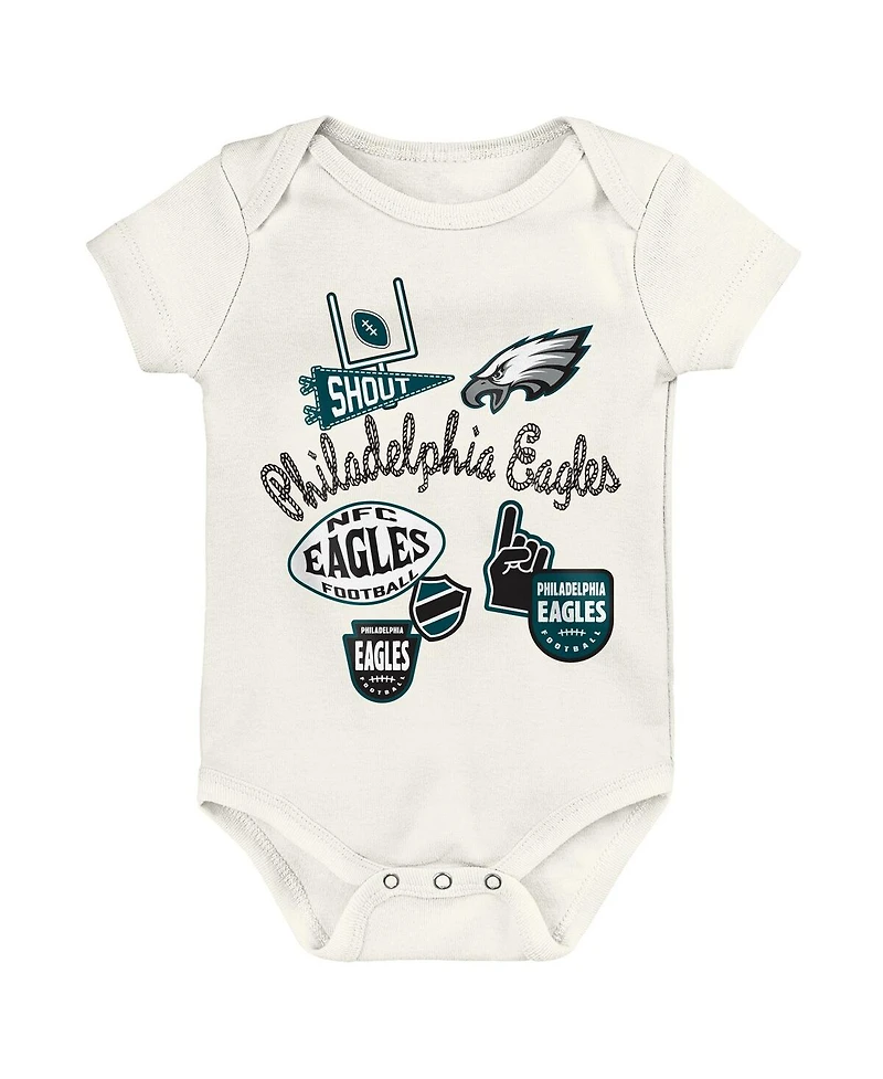 Outerstuff Baby Boys and Girls Philadelphia Eagles Littlest Player Three-Piece Bodysuit Set